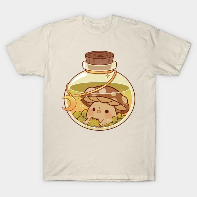 Mushroom and frog potion T-Shirt by Rihnlin